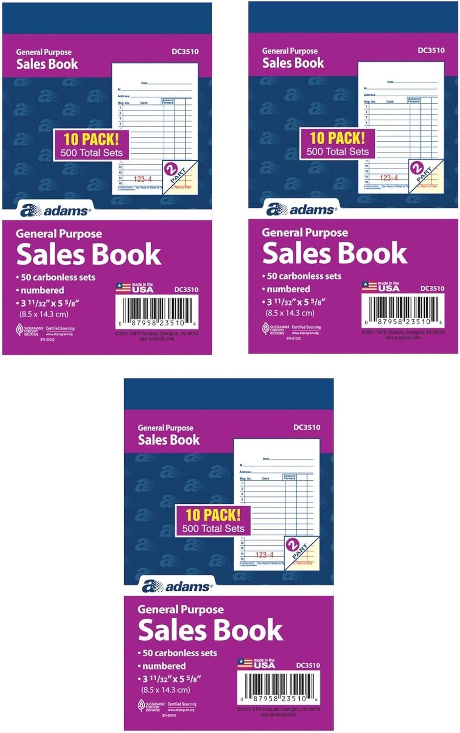 Adams General Purpose Sales Book 2 Part Carbonless White Canary 3 11 32 X 5 5 8 Inches 50 Sets Book 30 Books 1500 Sets Total Dc3510 Amazon Ca Office Products Adams General Purpose Sales Book 2 Part Carbonless White Canary 3 11 32 X 5 5 8 Inches 50 Sets Book 30 Books 1500 Sets Total Dc3510 Amazon Ca Office Products