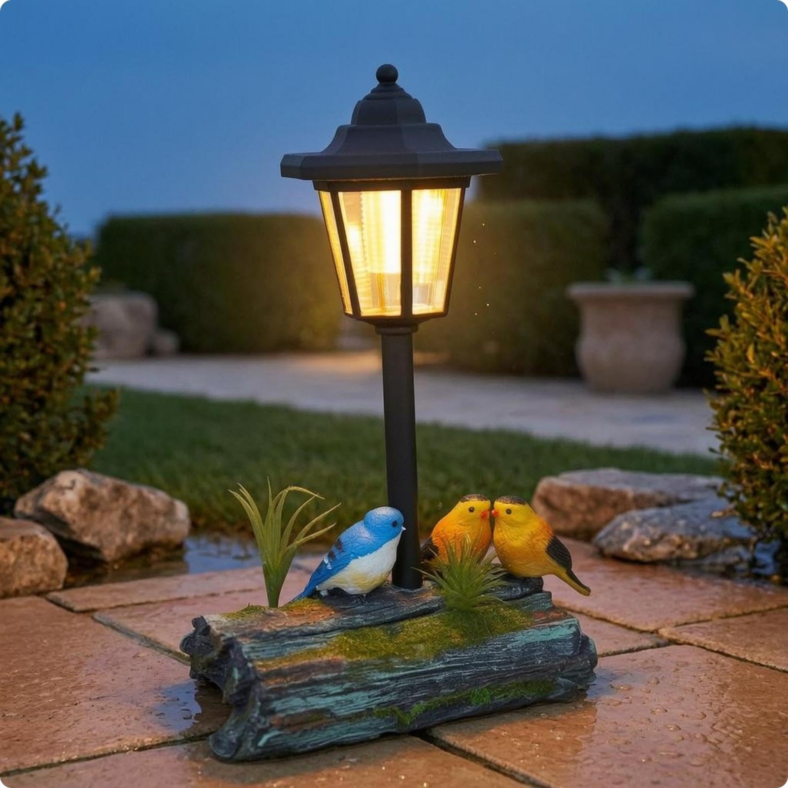 Photovoltaic Garden Lamp Lamp Waterproof Lantern Garden Lamp Sun-Resistant Freestanding Lawn Lamp for Courtyard Bird Tree Stump-image-4
