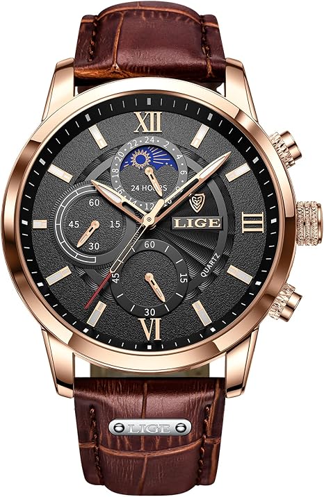CHENXI 976 Orologio da uomo Cronografo in pelle Data Orologi al quarzo Phase Moon Timing Business Orologio da polso luminoso Relojes para  1511