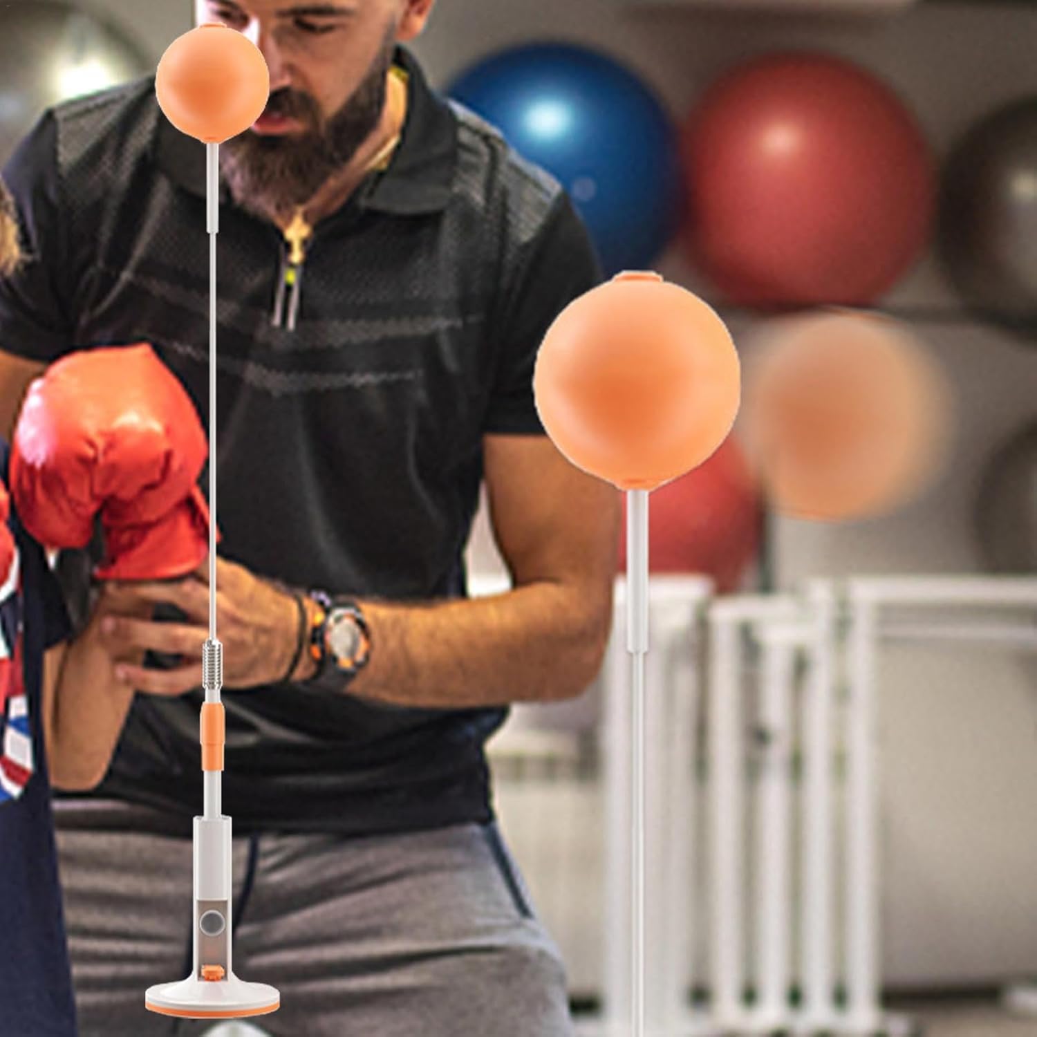 リフレックスパンチングバッグ、ボクシングリフレックスバッグ、自立型パンチングバッグ - コーディネーショントレーニングキット - ハ