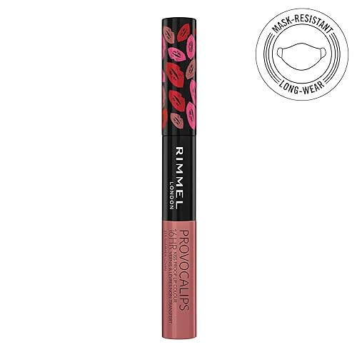 Miniatura 2 de Rimmel London Provocalips - Lápiz labial líquido de dos pasos para bloquear el color y el brillo, 215 Summer Lovin, 0.14 onzas líquidas