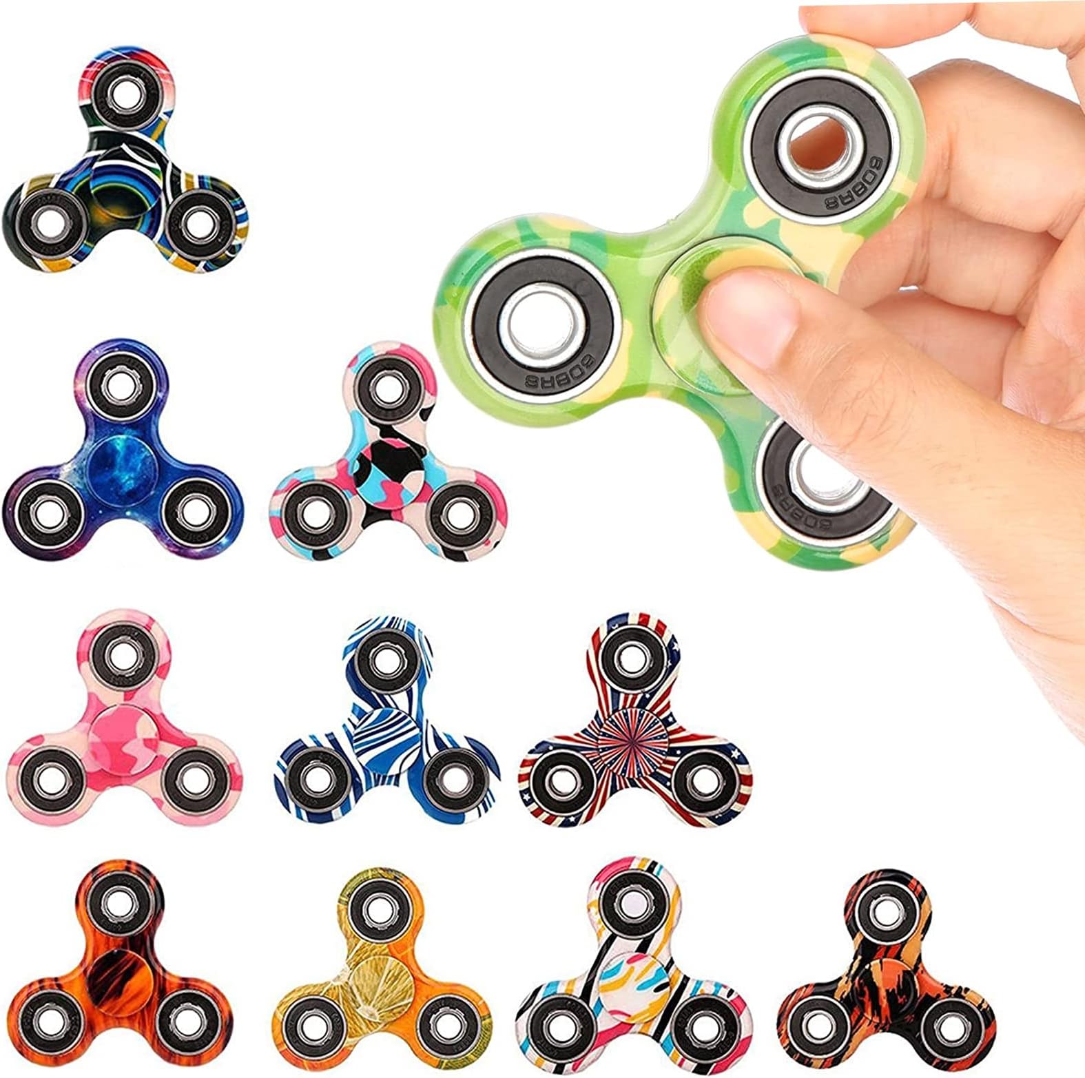 SCIONE 12 Pack Fidget Spinner Toy, Finger Spinner Fidget Pack-Anxiety Toys Stress Relief Reducer- Party Favors for Kids/Adults Birthday Party Favor Goodie Bag Stuffers Classroom Prizes