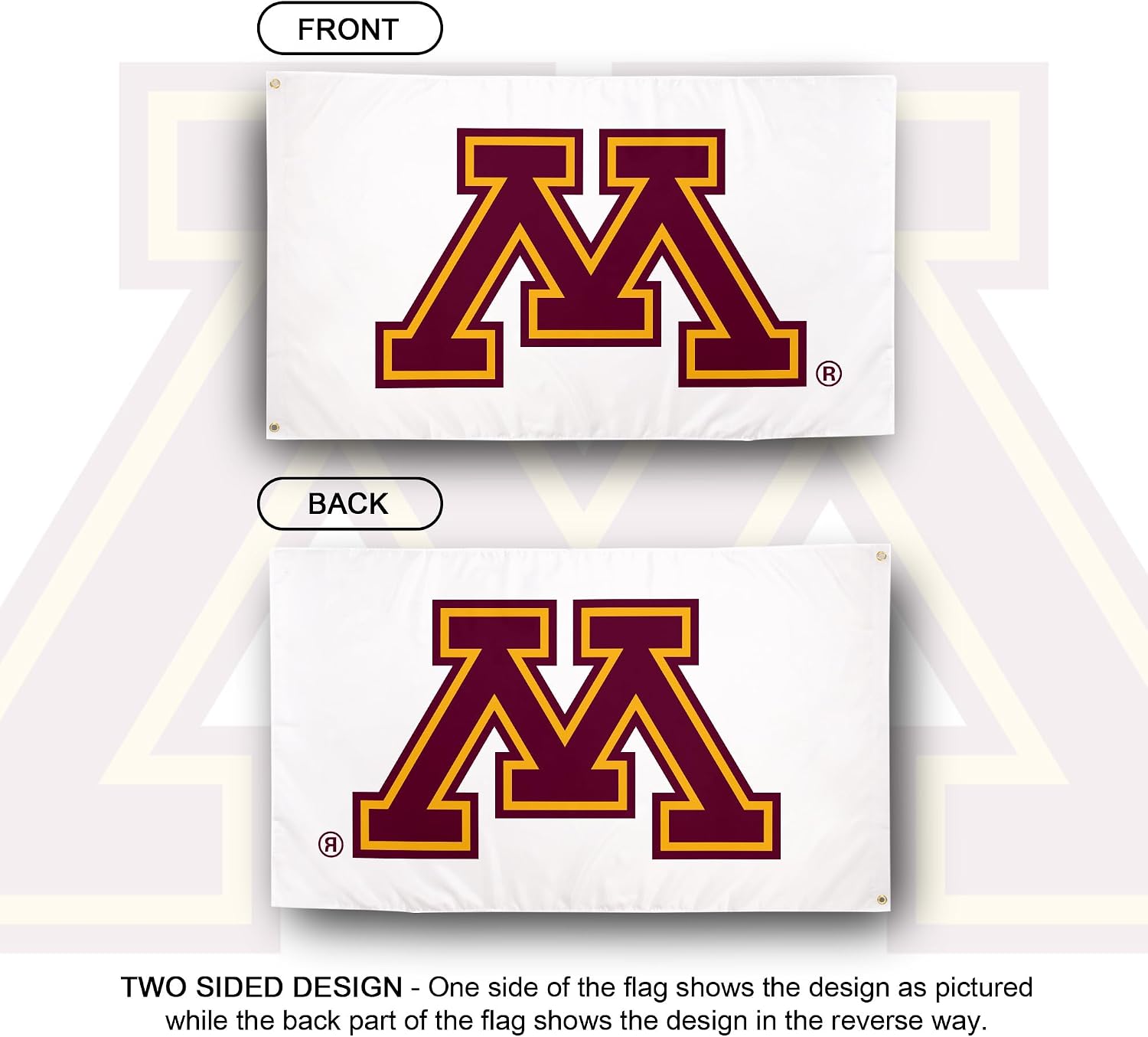 Desert Cactus University of Minnesota 100% Polyester Indoor Outdoor 3x5 feet Banner Golden Gophers (Flag C)