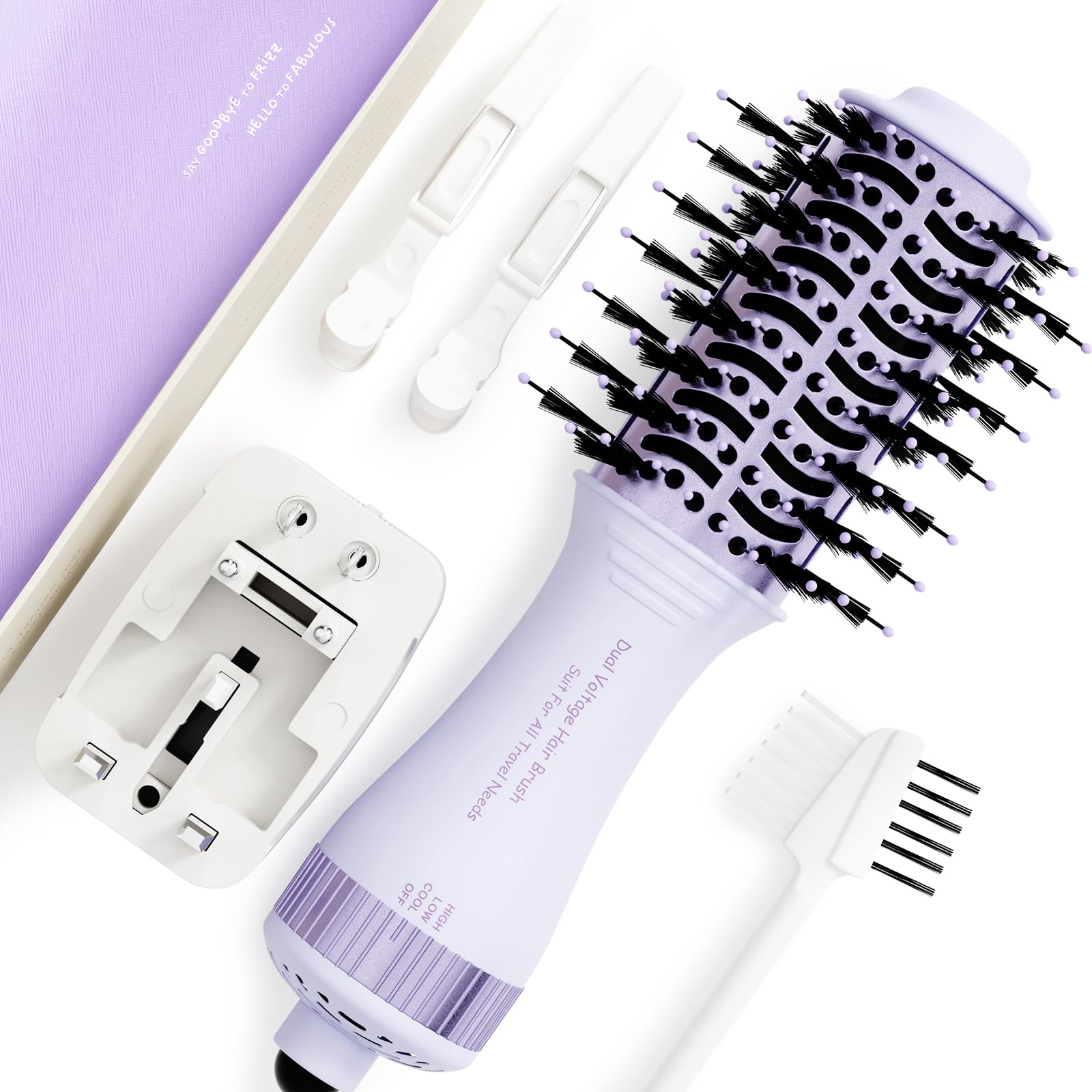Dual Voltage Hair Dryer Brush Travel Blow Dryer Brush In