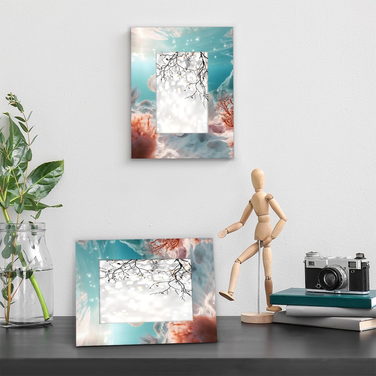 Shell Coral Sea 11x14 Picture Frame Starfish Coral Print Photo Frame 11 by 14,Horizontal & Vertical Display 8x10 or 11x14 Pictures For Desktop Wall Collage Decor