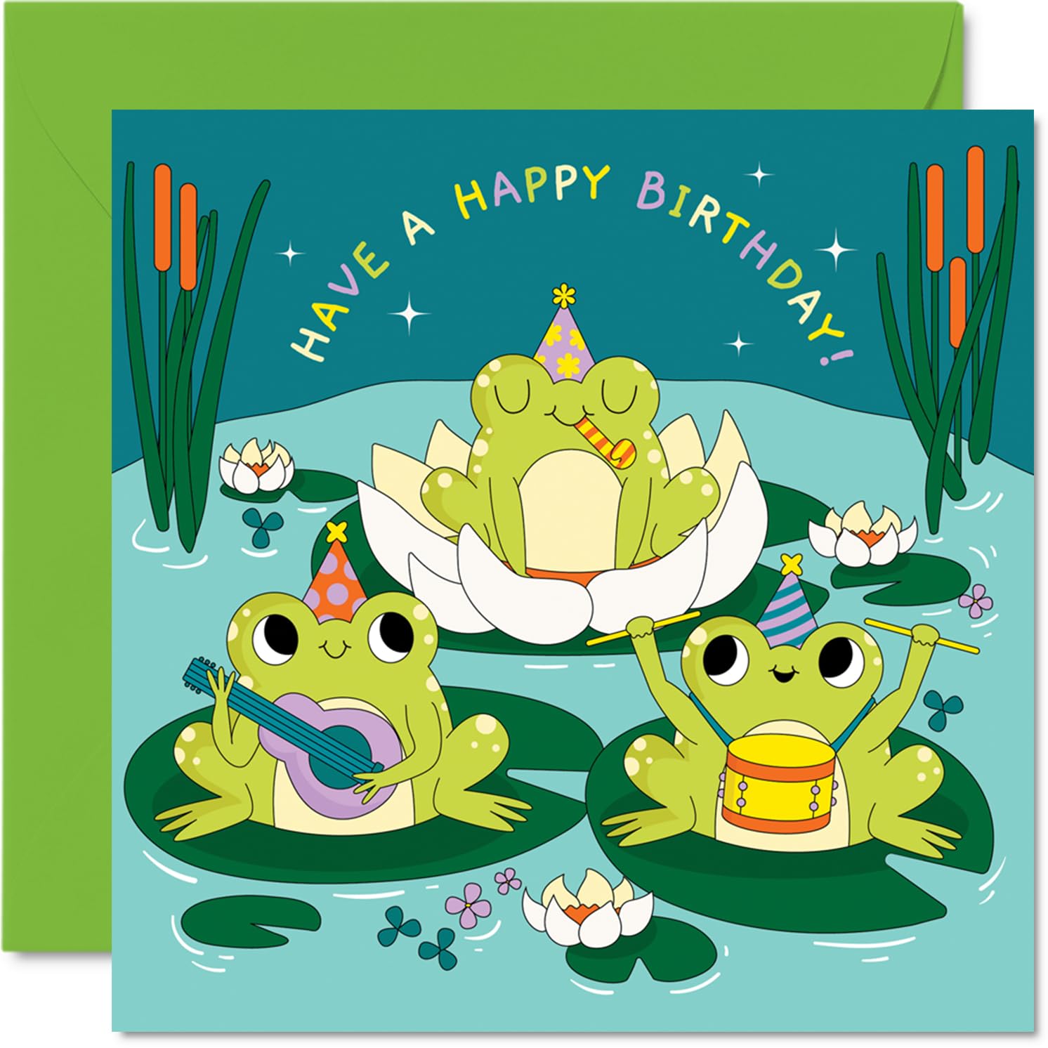 Biglietto Di Auguri Di Compleanno Con Rana: Simpatico E Sostenibile (145x145mm)