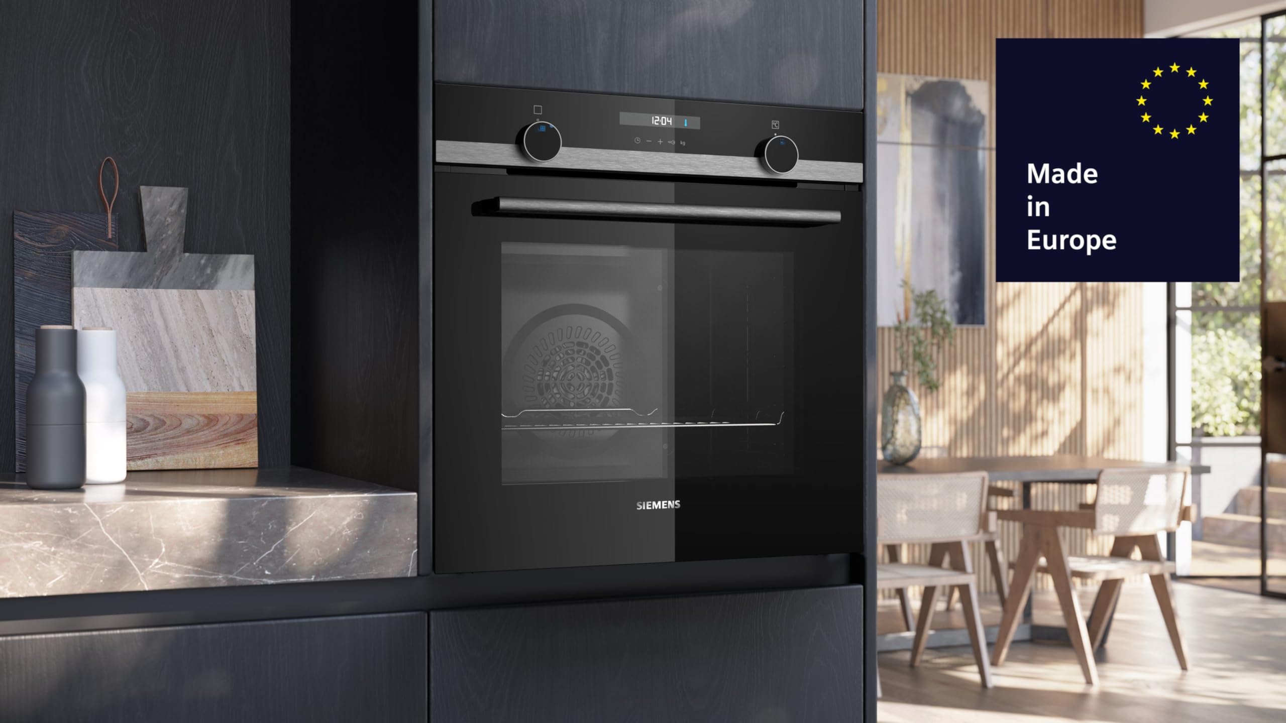Siemens iQ500 HB517GBS3 Einbau-Backofen 60x60 cm Hydrolytische Reinigungshilfe 3D Heißluft cookControl10