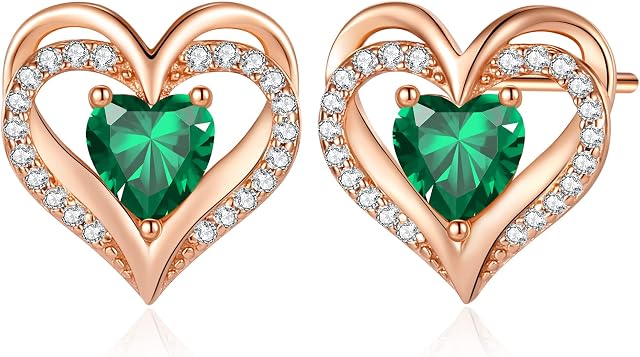CDE Women Earrings 925 Sterling Silver Heart Stud Jewellery for Women Christmas Anniversary Birthday Jewelry Gifts for Her Women