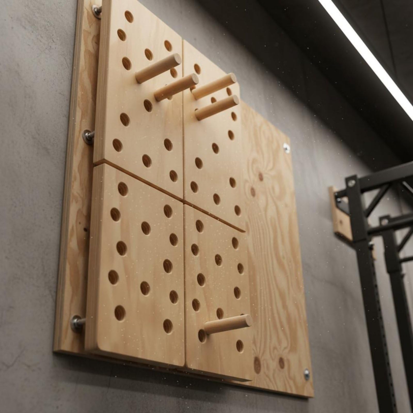Climbing Board Tavola da Allenamento Arrampicata in Legno Multistrato Maniglie Compatta Parete Resistente Adatta a Giovani Appassionati di Fitness Spazi Ristretti Palestra Privata