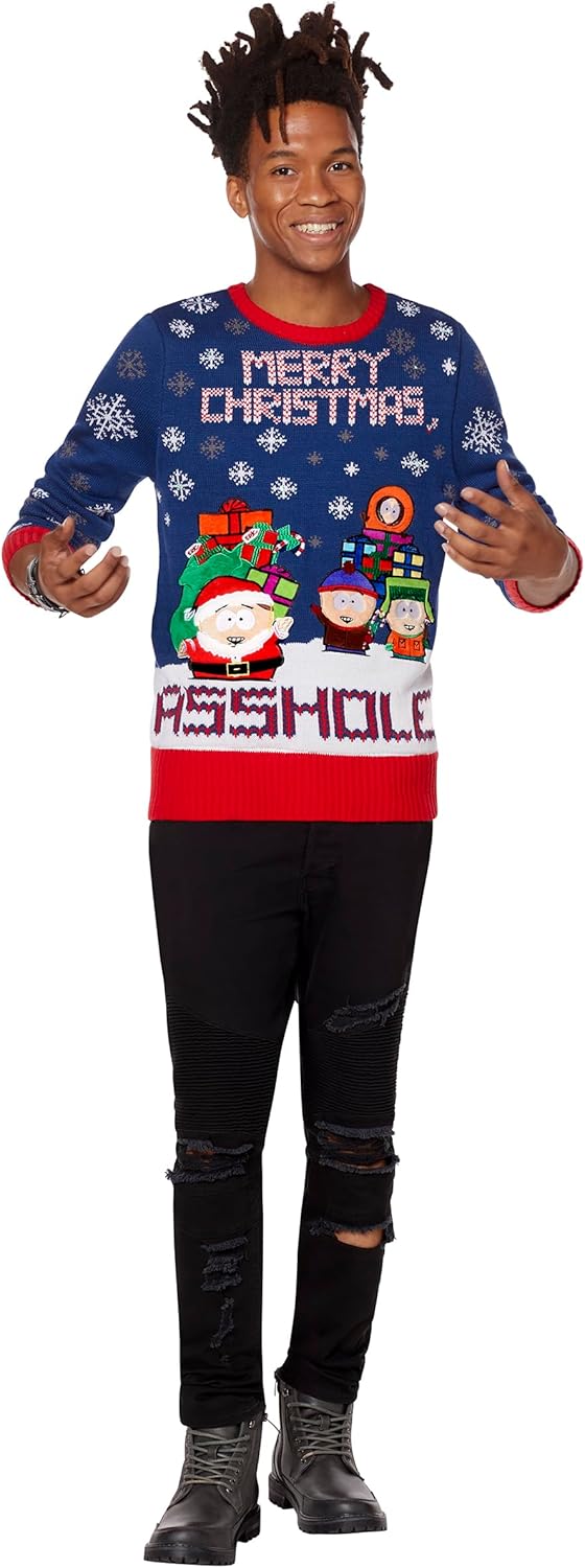 Spencer's Light-Up Merry Christmas South Park Ugly Christmas Sweater | Light-Up Christmas Sweater