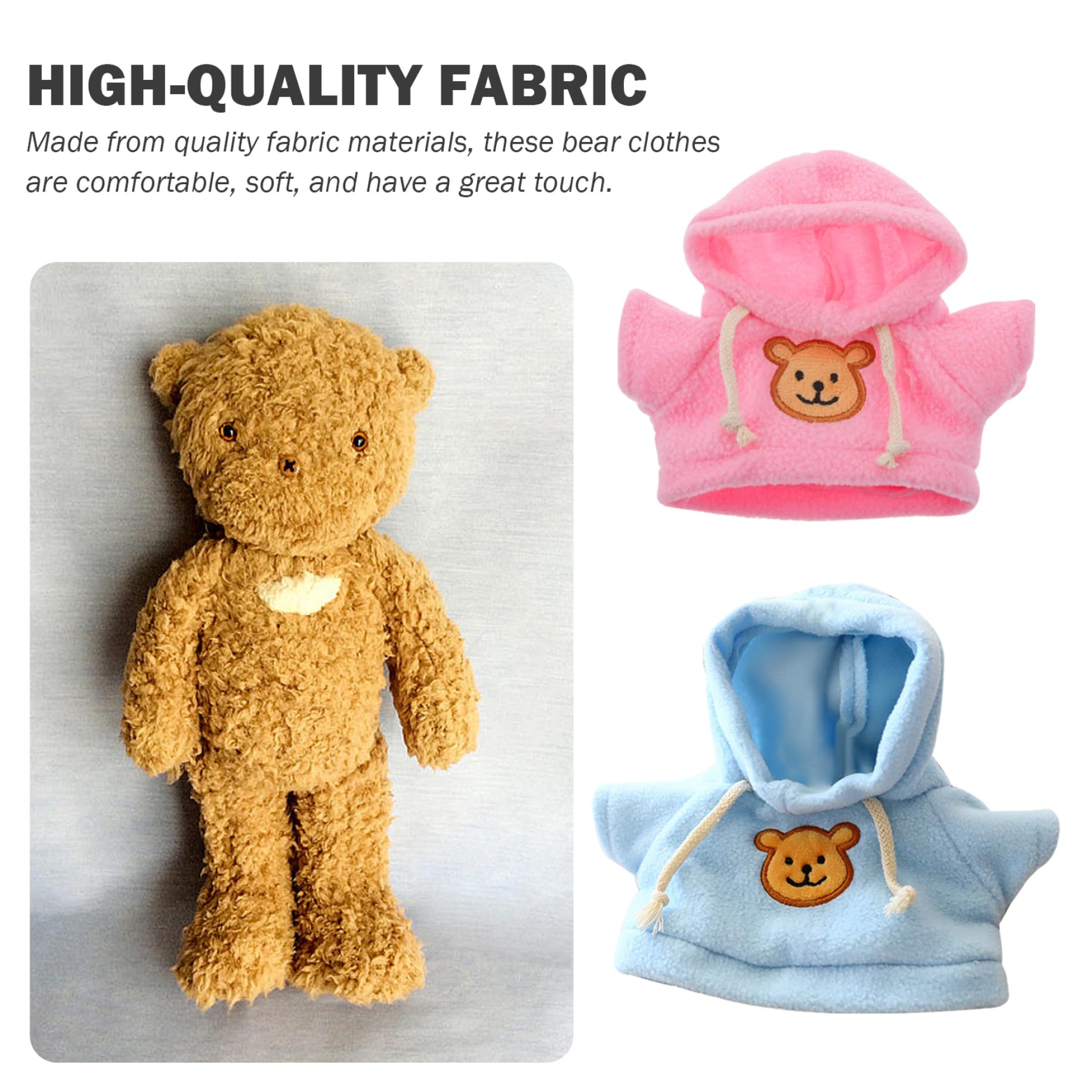 Orso Vestiti per 6-8 Pollici orsi di Peluche 2 Pezzi con Cappuccio con Cappuccio di Vestiti da Animale Imbottiti Cartone Animato Abiti Decorativi Fai-da-Te per Bambini Animali di Peluche