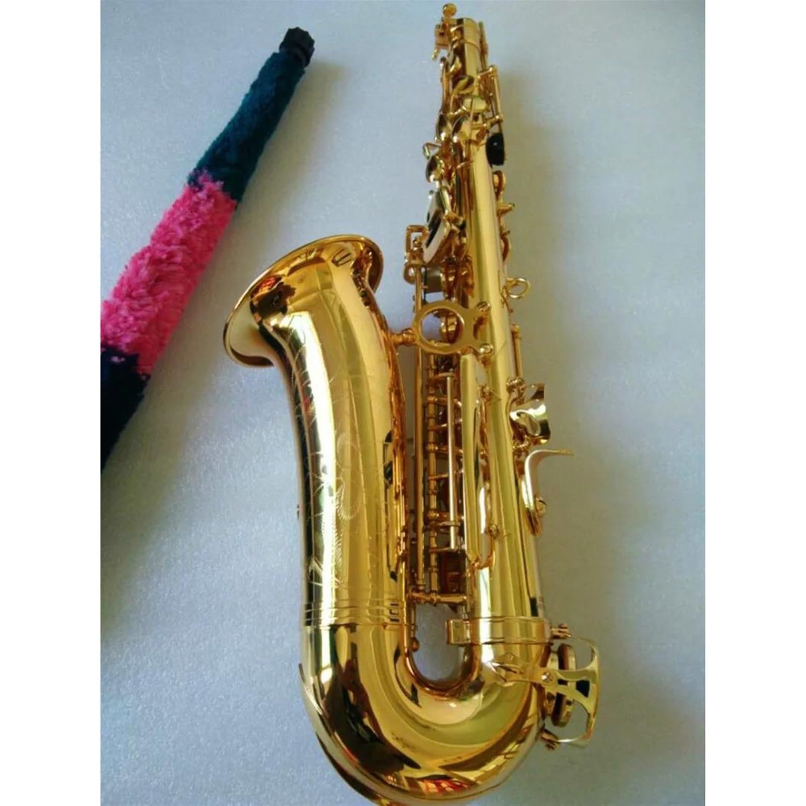Saksofon Saksofon altowy Mosiądz Eb Złoty lakier saksofonowy Instrument muzyczny z akcesoriami do futerału (Color : Leather bag)