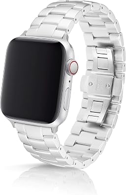 46mm Velo Silver LT Premium Watch Band Made for The Apple Watch, Using Aircraft Grade, Hard Anodized 6000 Series Aluminum with a Solid Stainless Steel Butterfly deployant Buckle Matte