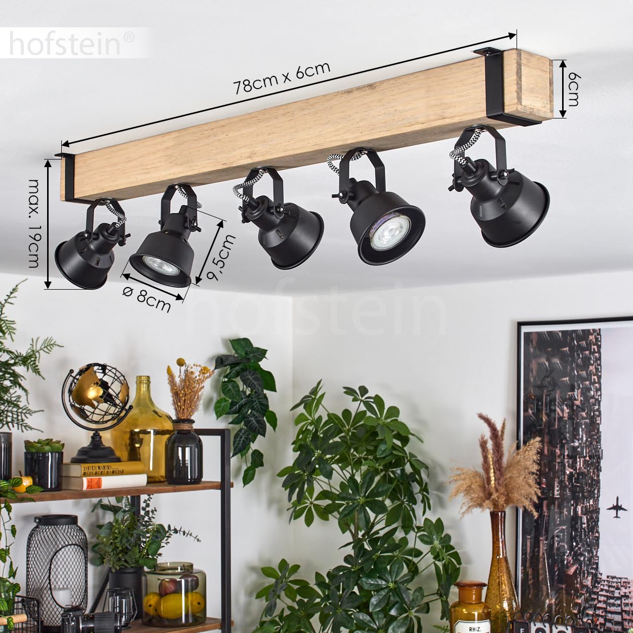 Safari Plafondlamp Natuurlijke kleuren, Zwart H3695296