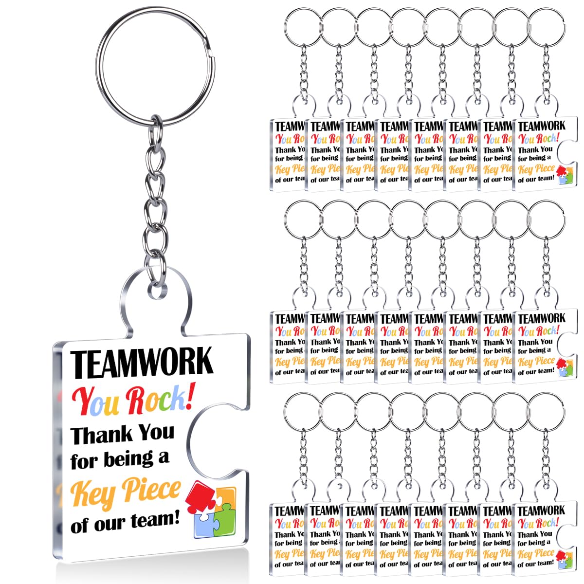 Team Appreciation Gifts Bulk Thank You Keychains for Coworkers