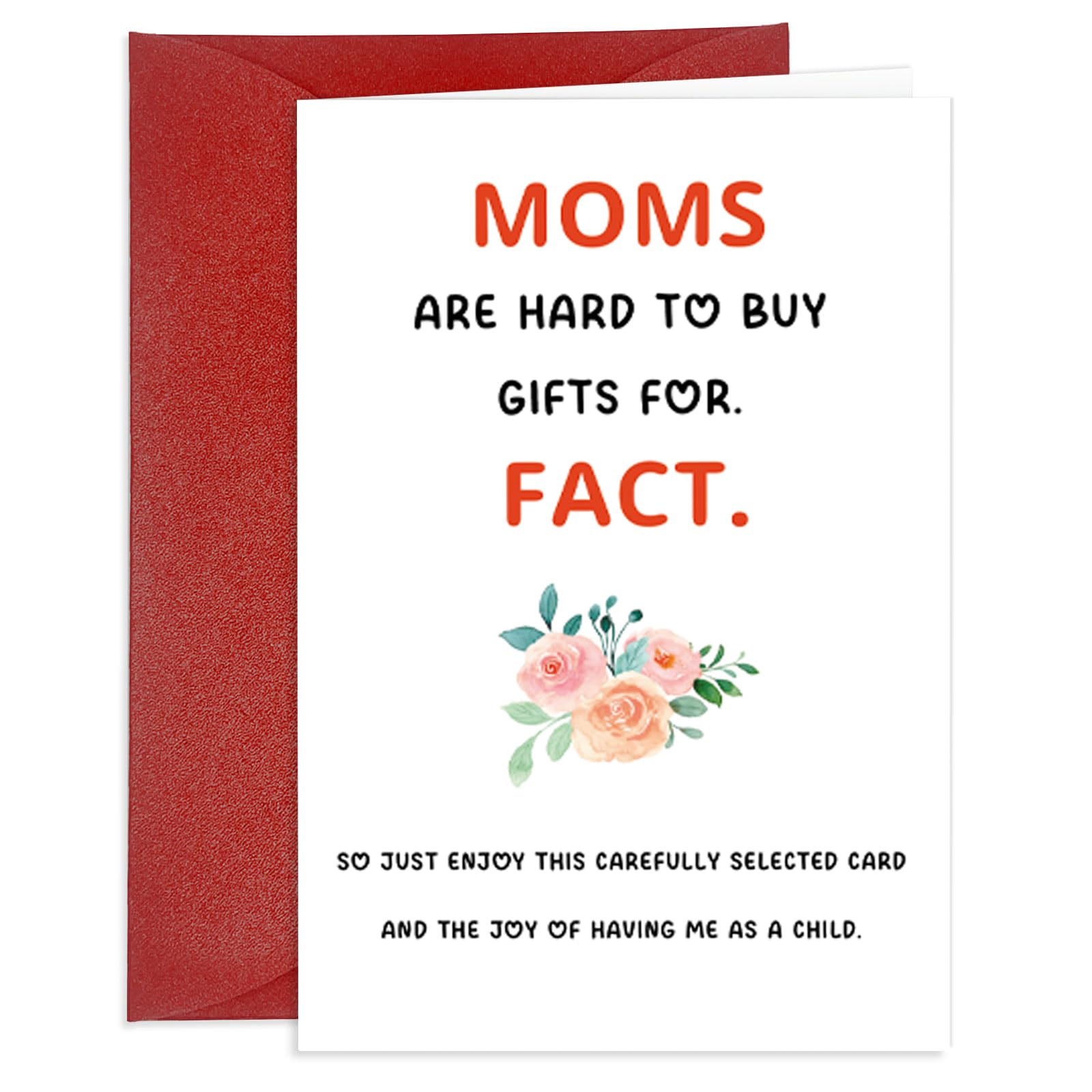 JUESMOS Funny Mother's Day Card for Mom Floral Mothers Day Greeting Card from Son Daughter Happy Mother's Day Card with Envelope Mothers Day Gift