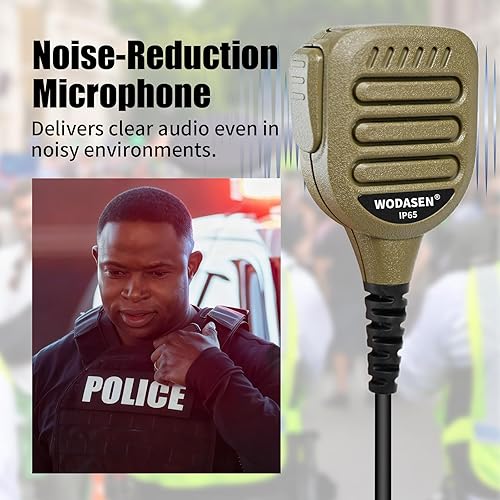 Miniatura 7 de WODASEN Micrófono de altavoz de radio impermeable Walkie Talkie Micrófono de mano para Retevis Ailunce HD1 RT29 RT47 RT47V RT48 RT82 RT83 RT87 NR30
