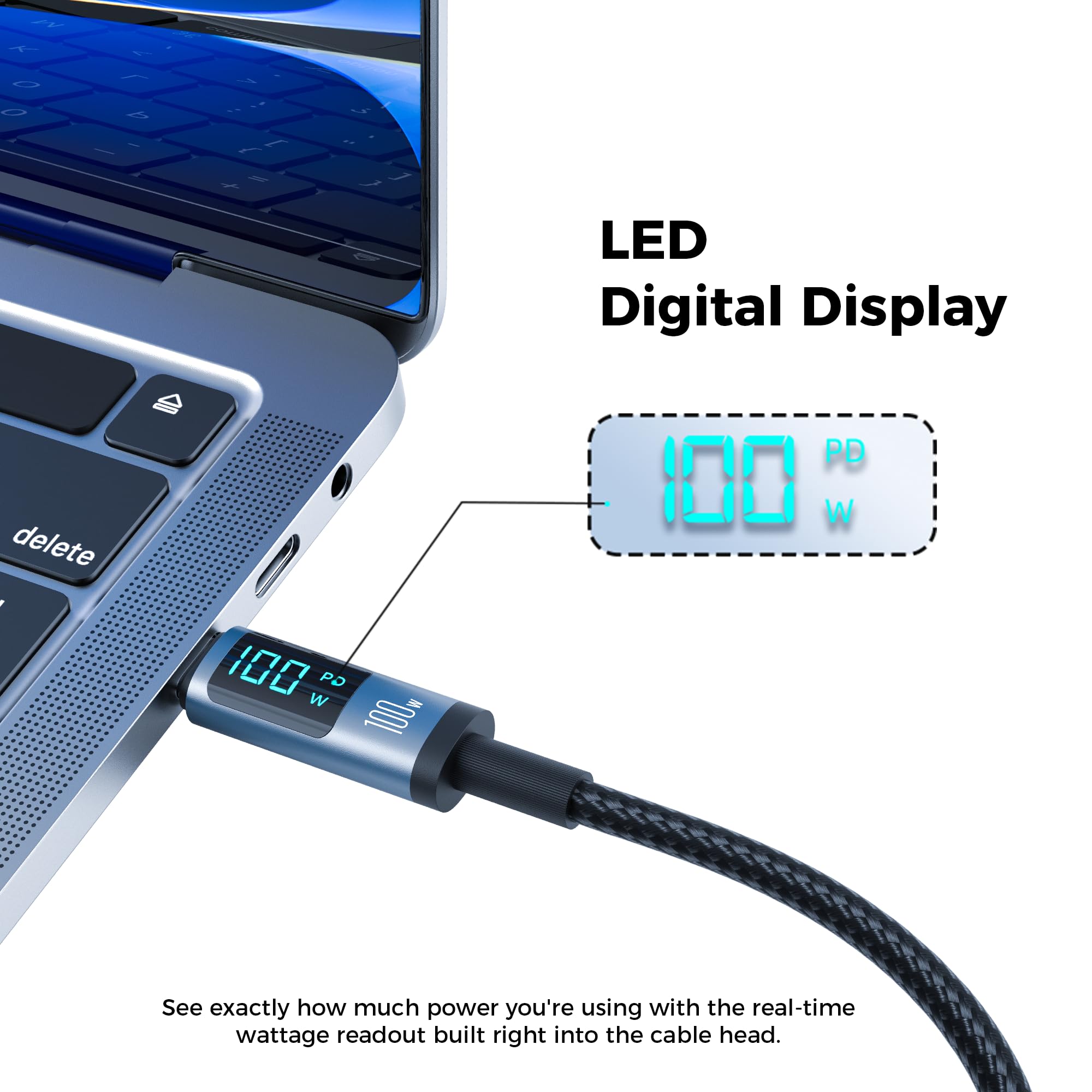 Cable USB C a USB C, 100 W, paquete de 2 cables de carga USB C para iPhone 16/16 Plus/16 Pro/16 Pro Max/15, MacBook Pro, iPad Pro, Dell XPS, Samsung Galaxy S24/S23/S22 Ultra, Switch, Pixel, 3.3 pies,