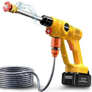 Cordless Pressure Washer Battery Powered,Portable Cordless Power Washer with Nozzle, Foam Cannon, 21V Battery&Charger, Handheld Battery Pressure Washer for Car/Floor/Patio/Window/Yard& Garden Watering