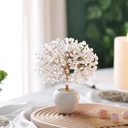 Miniatura 6 de Árbol de dinero con piedra de cuarzo transparente, árbol de dinero de cristal de chakras, árbol de la vida con base de maceta, árbol de la buena