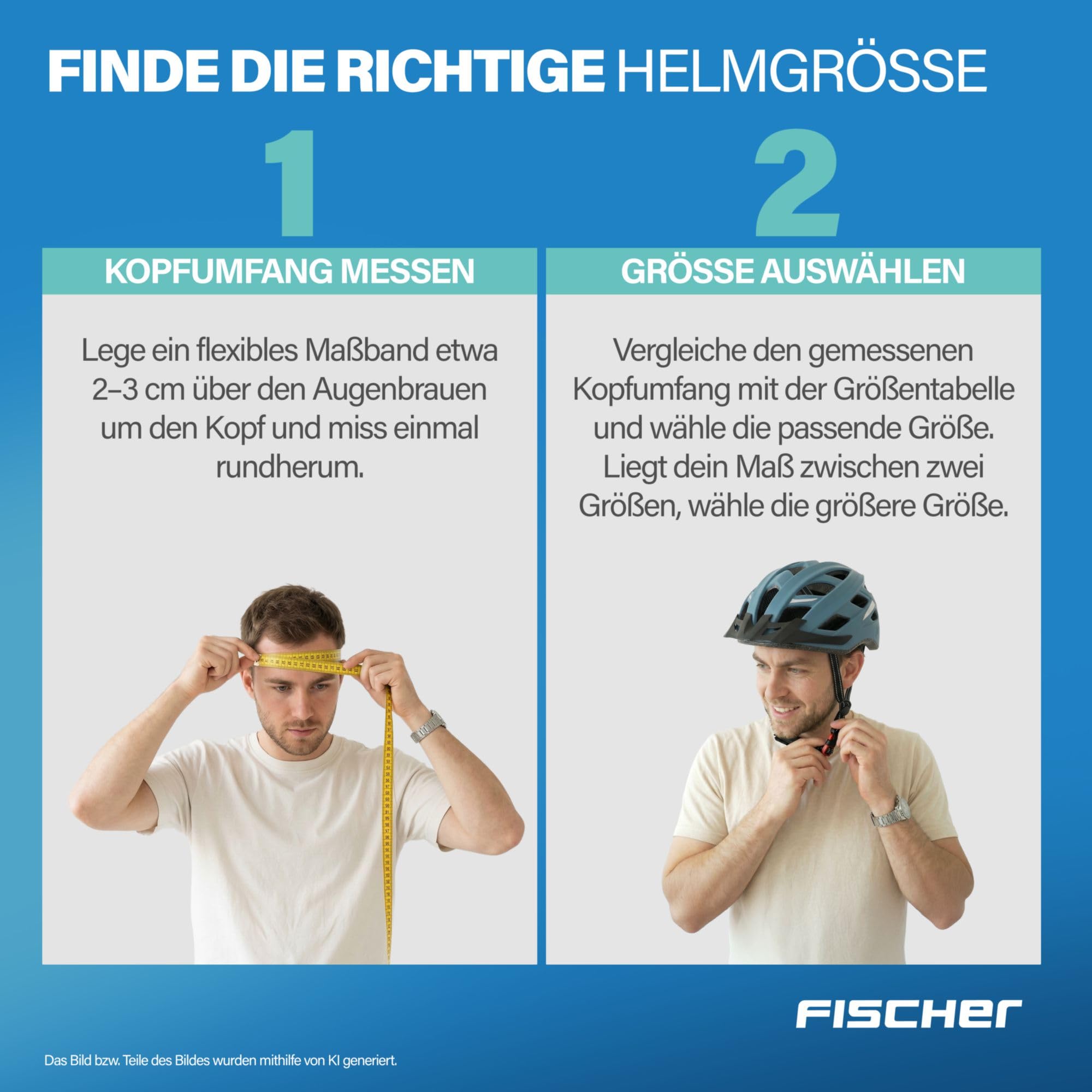 FISCHER Casco da bicicletta per adulti, Urban Plus Chicago, S/M, 52-59 cm, blu, con luce posteriore a LED integrata