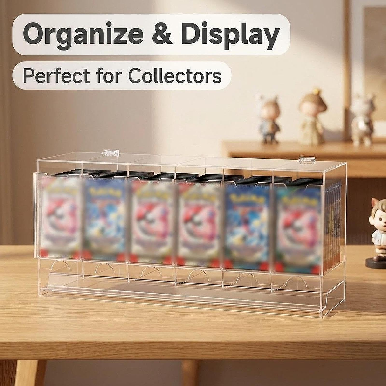Oshhni Distributeur de Cartes à 6 emplacements pour boosters - Organisateur Pratique et - Protection optimale pour Table - Présentoir en Acrylique, Clair