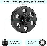 Vista 3 de Embrague centrífugo con diámetro interior de 3/4 pulgadas, 10T compatible con cadena #40/41/420, embrague Go Kart apto para minibike MB165 y MB200