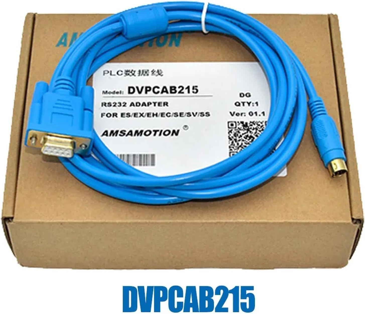 DVPCAB215 Suitable for Programming Cable PC-DVP Download Serial RS232 Interface Data Wire(DVPCAB215(White),5m)