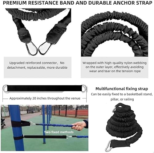 Miniatura 4 de Juego de entrenamiento de velocidad de resistencia, 8 piezas de ejercicio de fuerza explosiva, equipo físico, cuerda doble, mejora la agilidad,