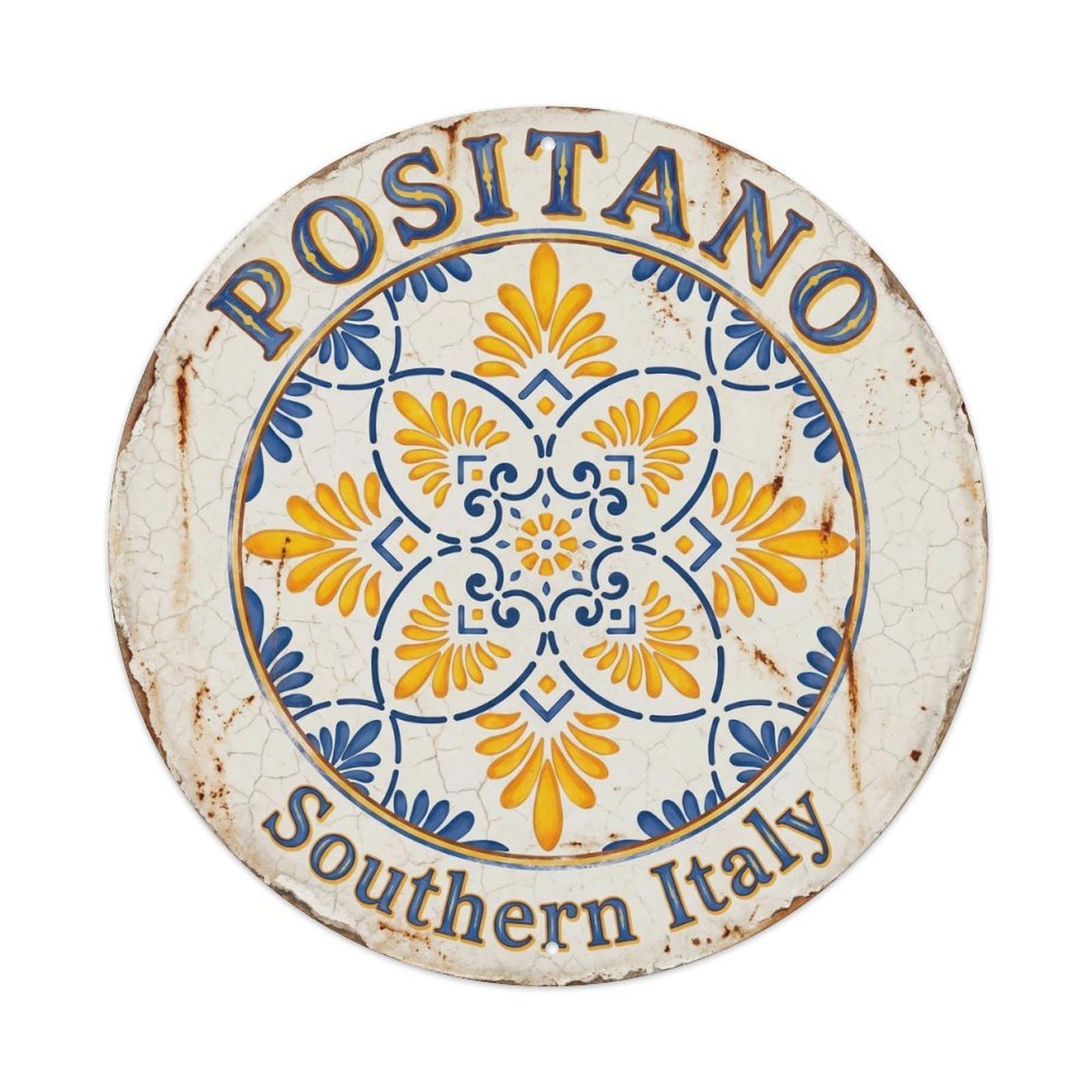 Vintage Travel Positano Italy Traveler Metal Tin Sign
