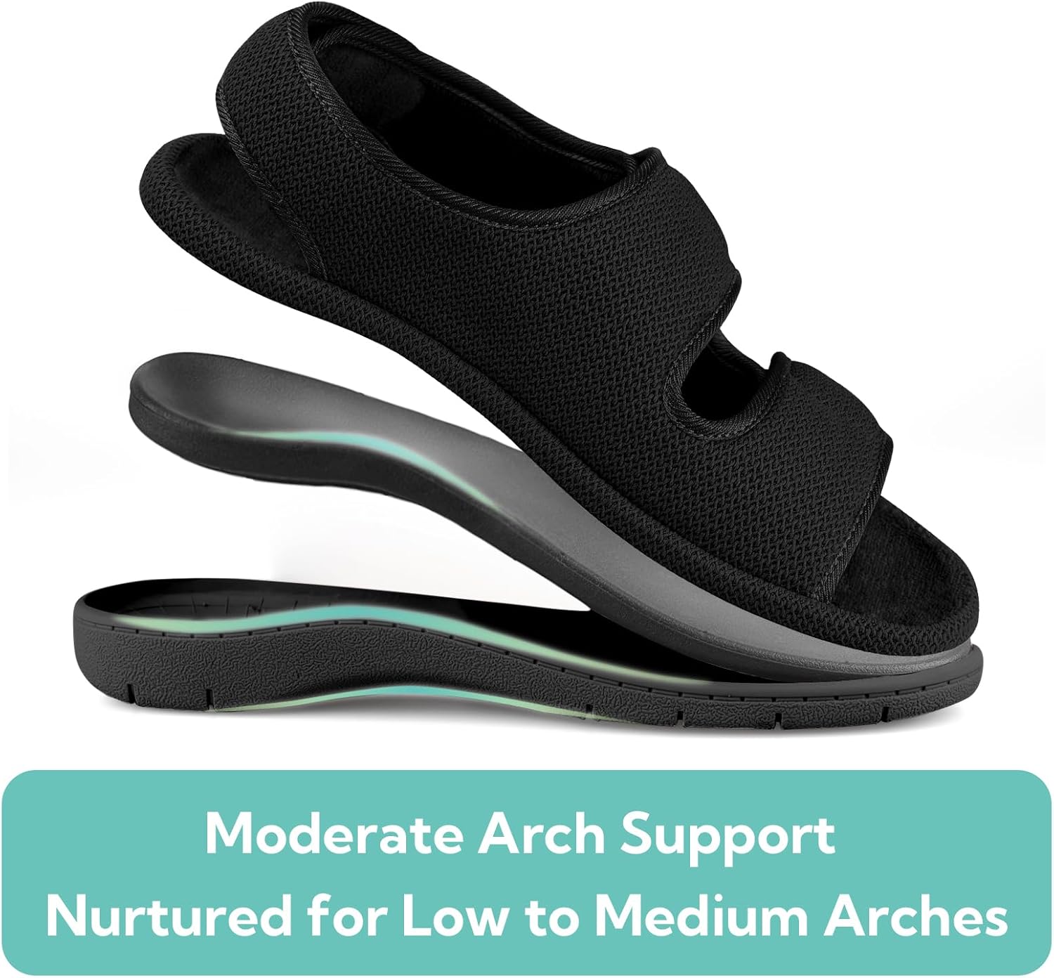 Garonne Women's Adjustable Open-toe Slippers with Ankle & Instep Straps and Arch Support, Summer House Shoes for Women Indoor/Outdoor - Image 4