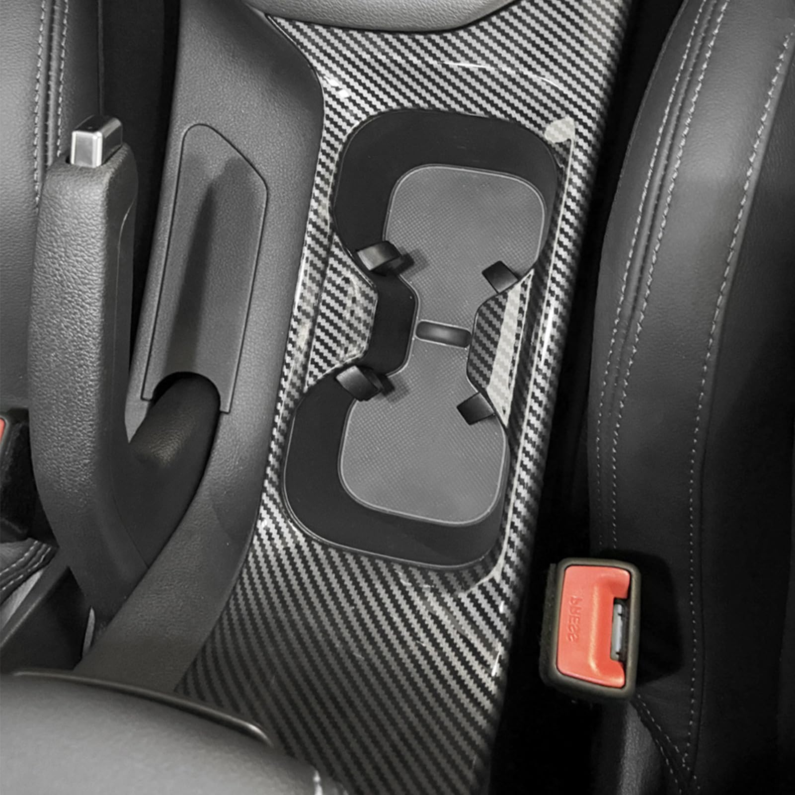 für Hyundai I30 / I30N 2017-2024 Becherhalter Blende Abdeckung Rahmen ABS Kohlefaser Schwarz