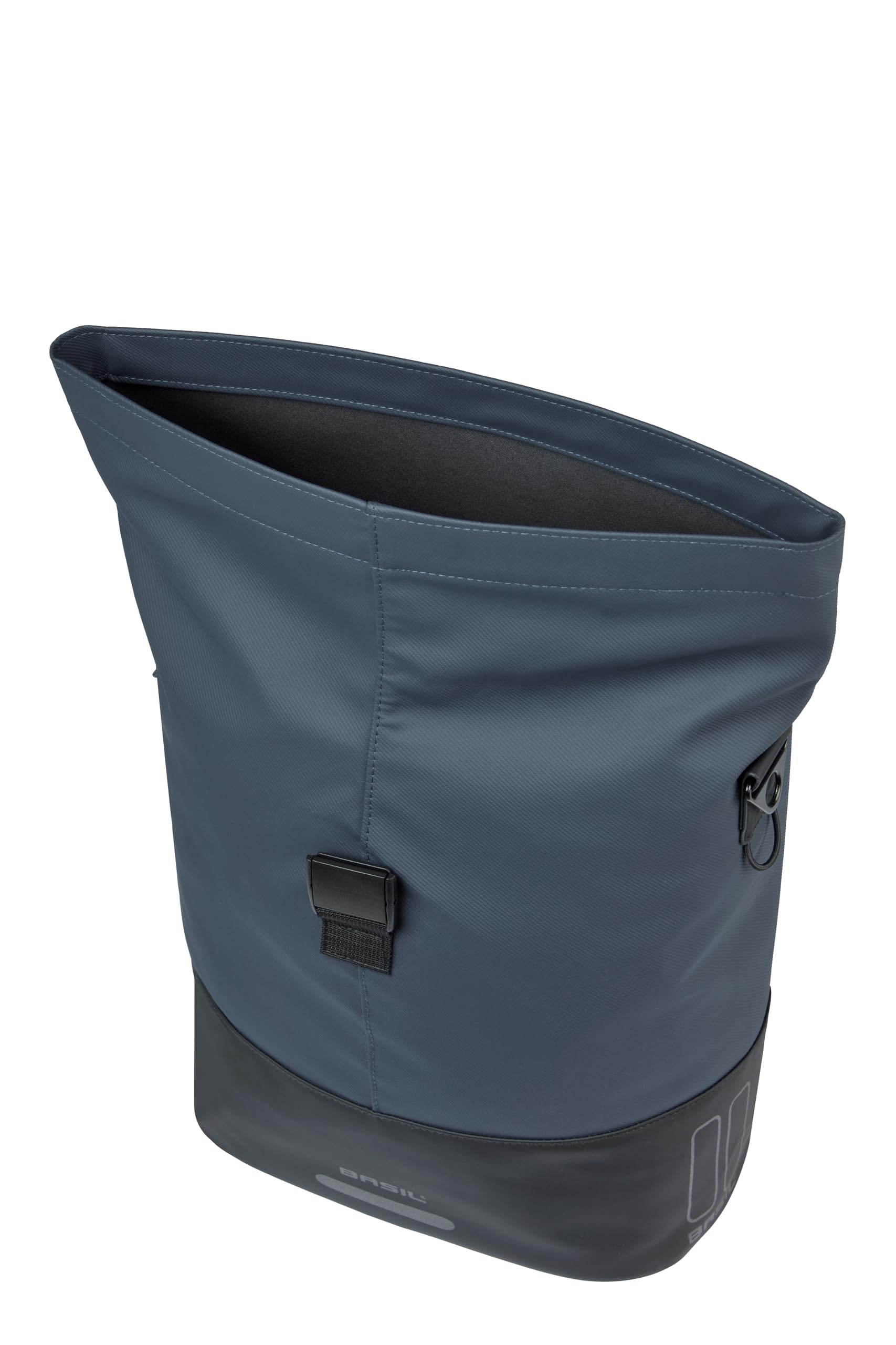 Basil Cove Torba rowerowa, wodoszczelna, 14-16 l, odblaskowa, wykonana z materiału z recyklingu, kompatybilna z MIK, 29 x 14,5 x 36 cm, niebiesko-biała