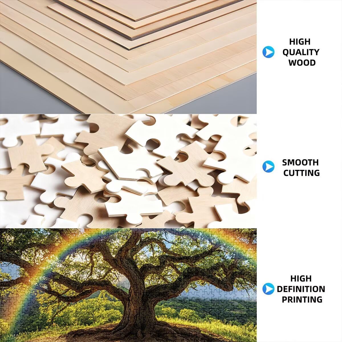 Puzzle 2000 Piezas, Puzzle Árbol con Caja Regalo para Adultos, Rompecabezas de Madera, Rompecabezas Desafiante para Decoracion Navidad, Regalo Mujer, Cuadros Decoracion Salon Modernos, (Arcoíris) V-3