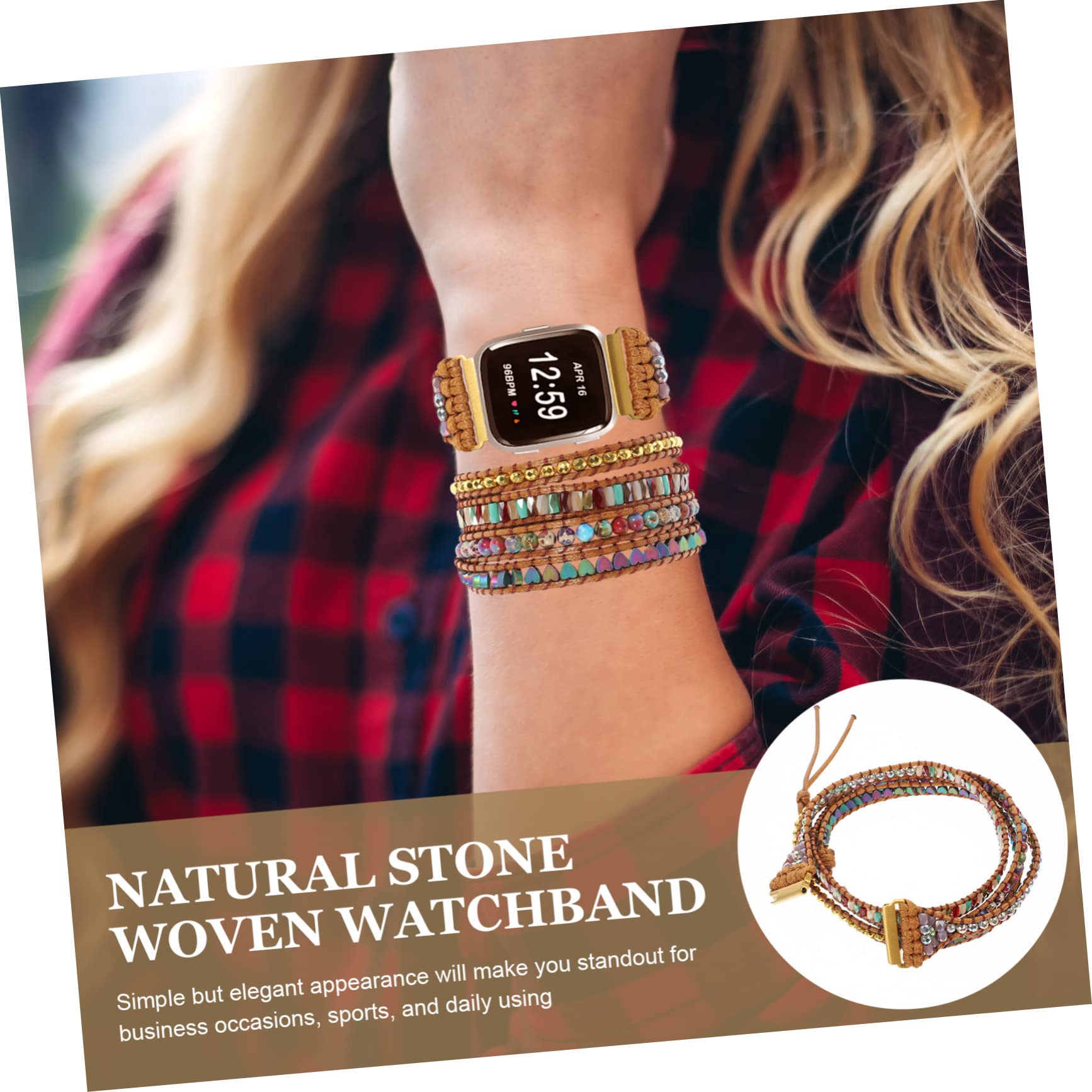 Gadpiparty 2 Pièces Bracelet Perlé Montre Bande Remplacer Montre Bande Bracelets De Pour Femmes Femmes Bracelets De Smartwatch Bandes De Remplacement Bracelet Pour Miss