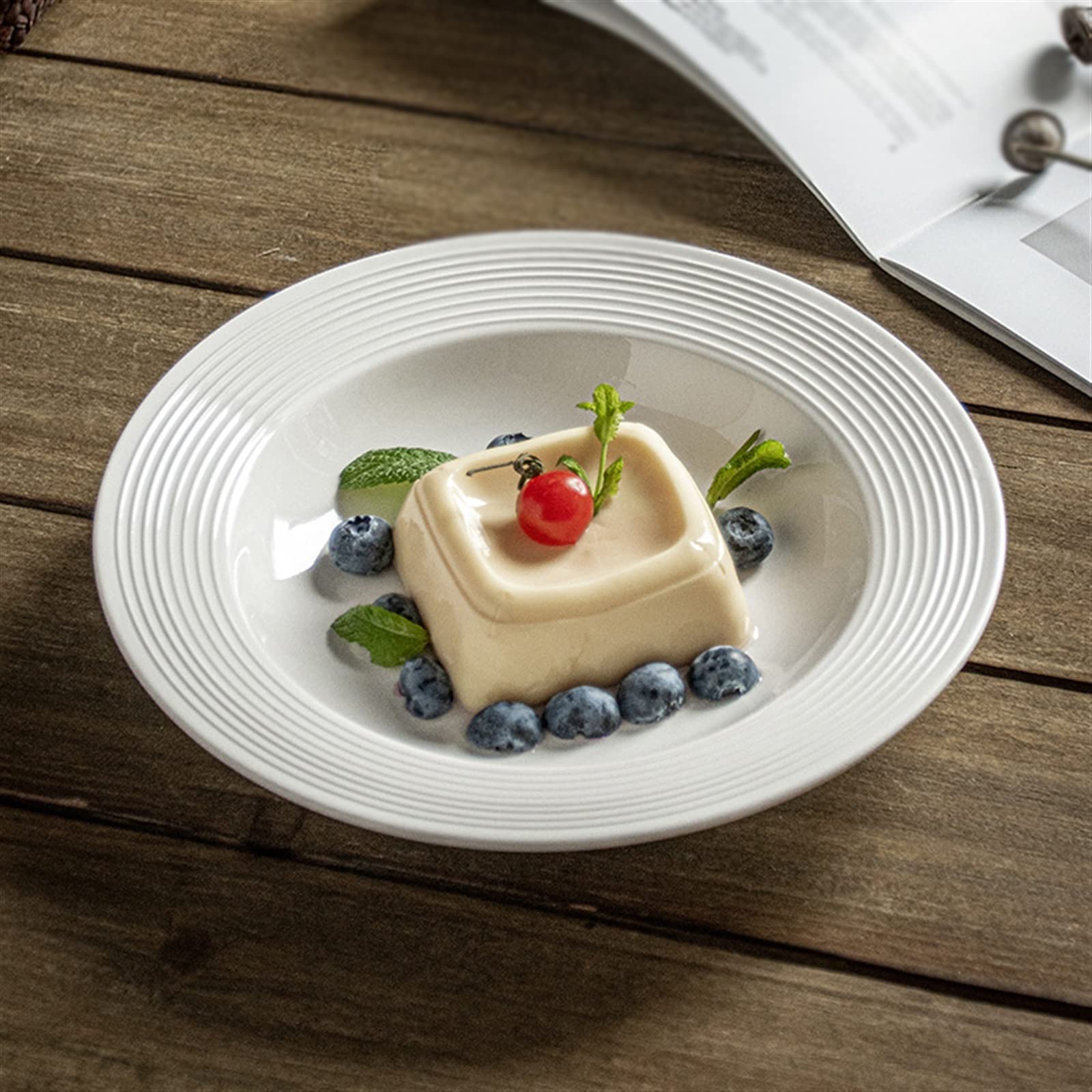 Talerze obiadowe Ceramiczny talerz obiadowy Biała miska do makaronu Domowy talerz na zupę Talerz na makaron Restauracja Kawiarnia Talerz obiadowy Okrągły talerz do zupy Głęboki talerz Talerze