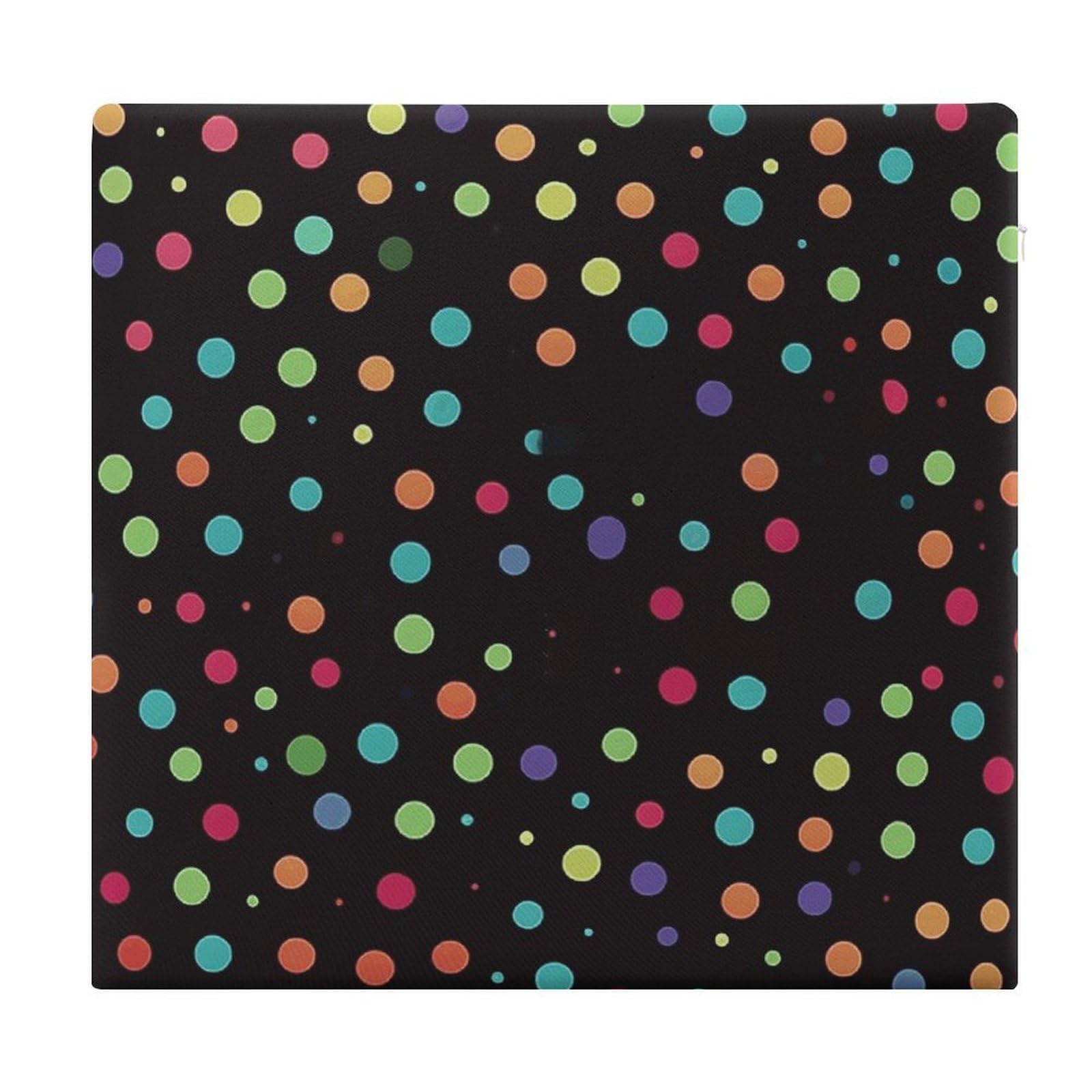 FekiLoot - Black Polka Dot Background Seat Cushion for Outdoor Square Chair Memory Foam Cushion Non Slip Comfortable Meditation Floor Cushion for Kitchen Dining Room