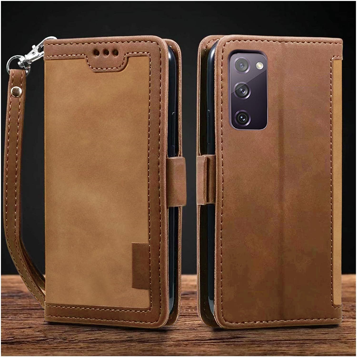 Excelsior Flip Cover for Samsung Galaxy S20 FE | Premium PU Leather | 360 Degree Protection (Coffee)