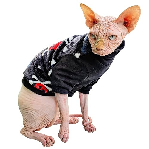 Ropa Gato Jersey Sphynx Gatito Winter Scull Cálido Sin Pelo Invierno (S)