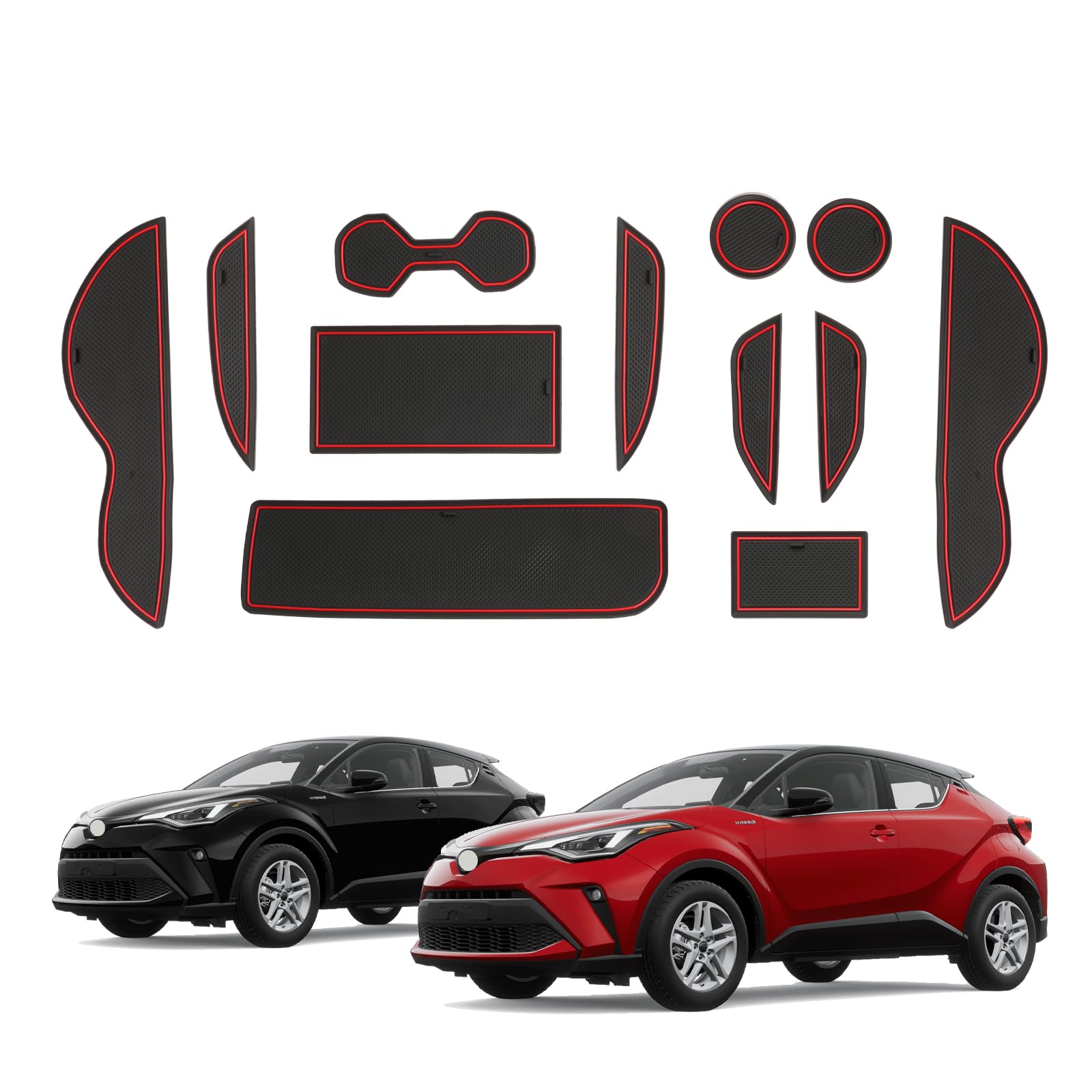 BIXUAN Vano Portaoggetti compatibile con Toyota C-HR ZYX10/NGX50 2016-2023 Bracciolo Secondario,Scatola Organizer da Braccioli con Tappetino Antiscivolo,Immagazzinaggio per Console Centrale