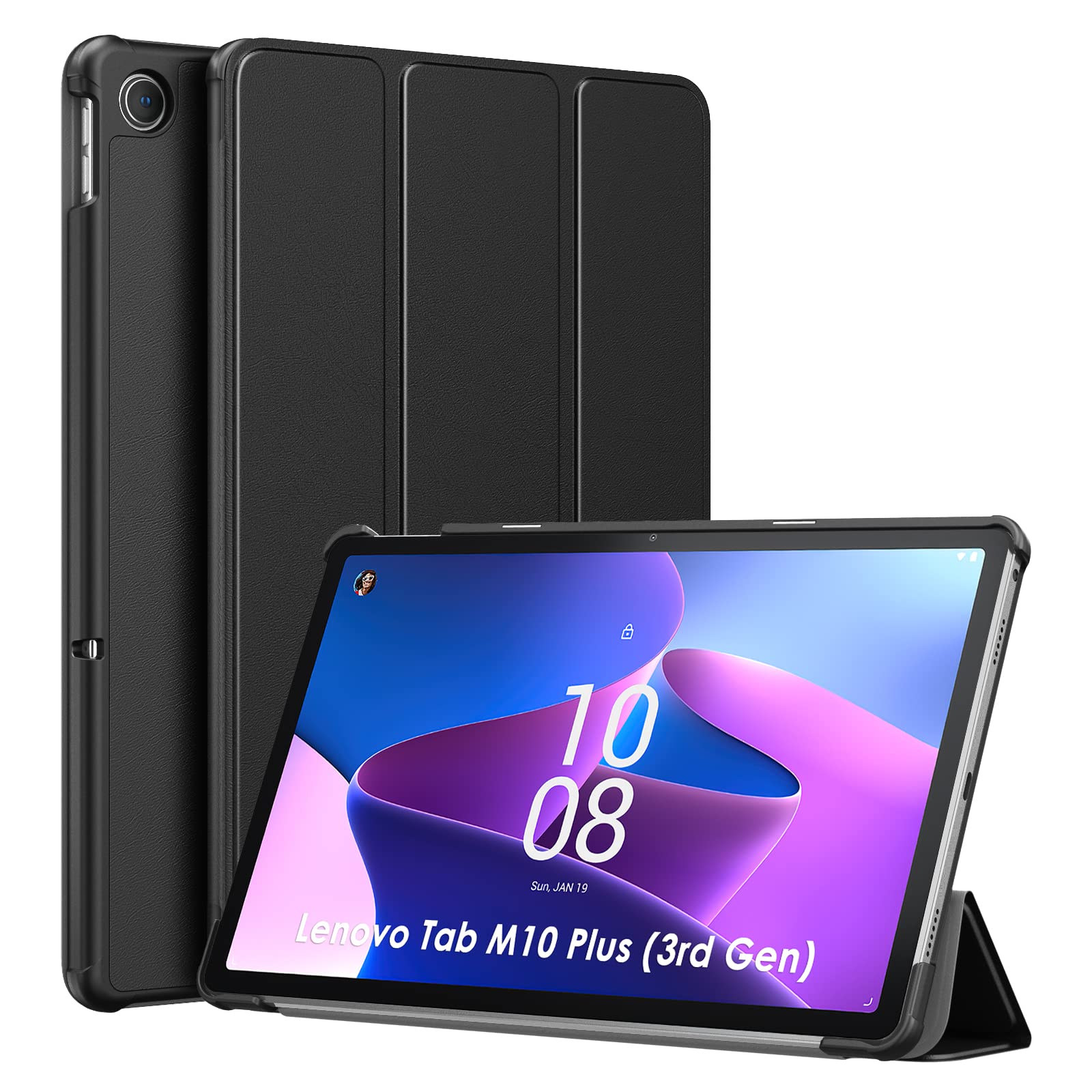 Lenovo Tab M10 本体(純正ケース+MicroSD256GB付) 純正】 Tab M10 HD ZA6W0003JP専用 フォリオケースとフィルム ブラック