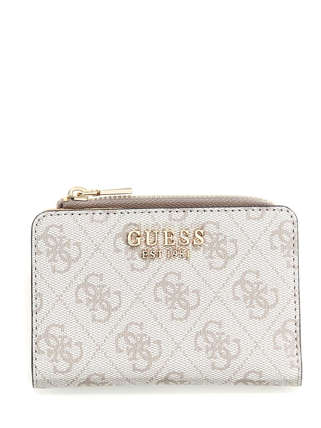 Guess Portafoglio Laurel Ii Slg Zip Around Card Case Dark Taupe Logo Grigio Talpa-image