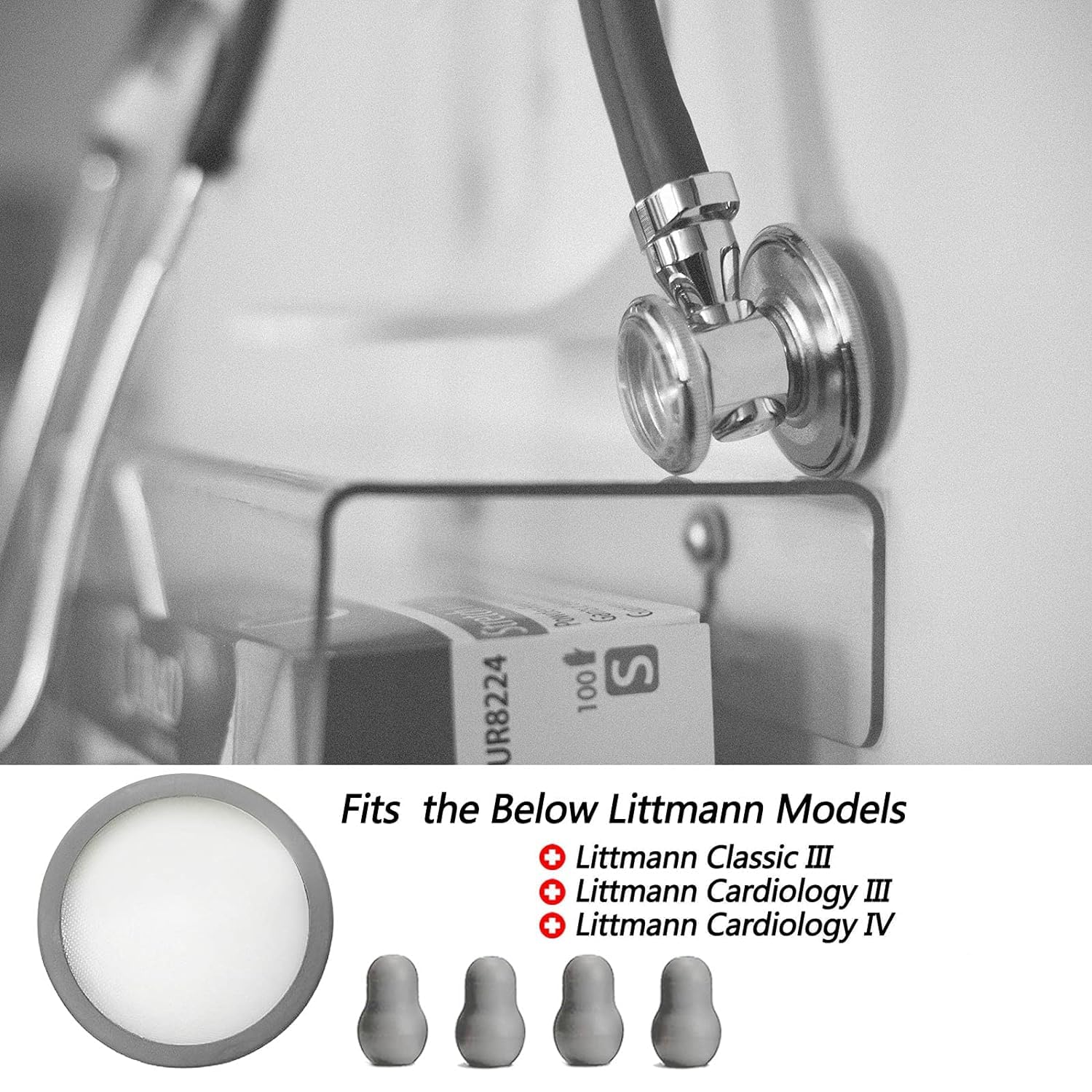Kit di ricambio per stetoscopio Littmann Classic 3, Cardiology 3 & Cardiology 4 Stetoscopio per parti di ricambio e stetoscopio Bell Diaframma cover e parti di ricambio (grigio)