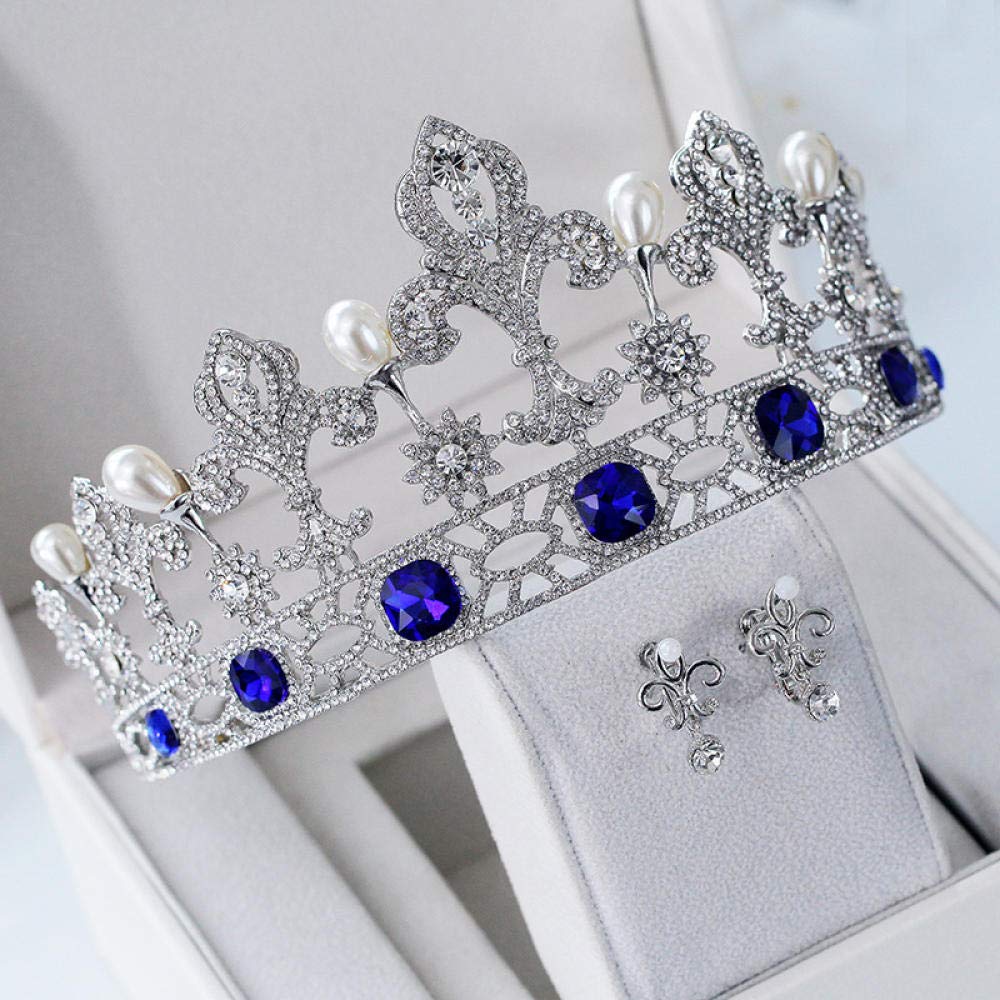 Tiara, stop strasu, Bridal Crown, ozdoba na głowę, perła, kwiat, europejska, niebieska, prosta, modna, wesele, ozdoba do włosów, w stylu vintage, opaska na czoło na imprezę