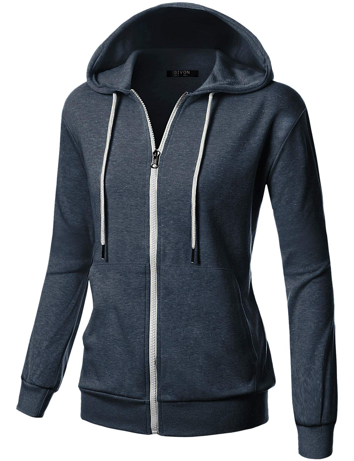 GIVON Women's Lightweight Zip Up Hoodie – Long Sleeve Thin Casual Hooded Jacket, Plus