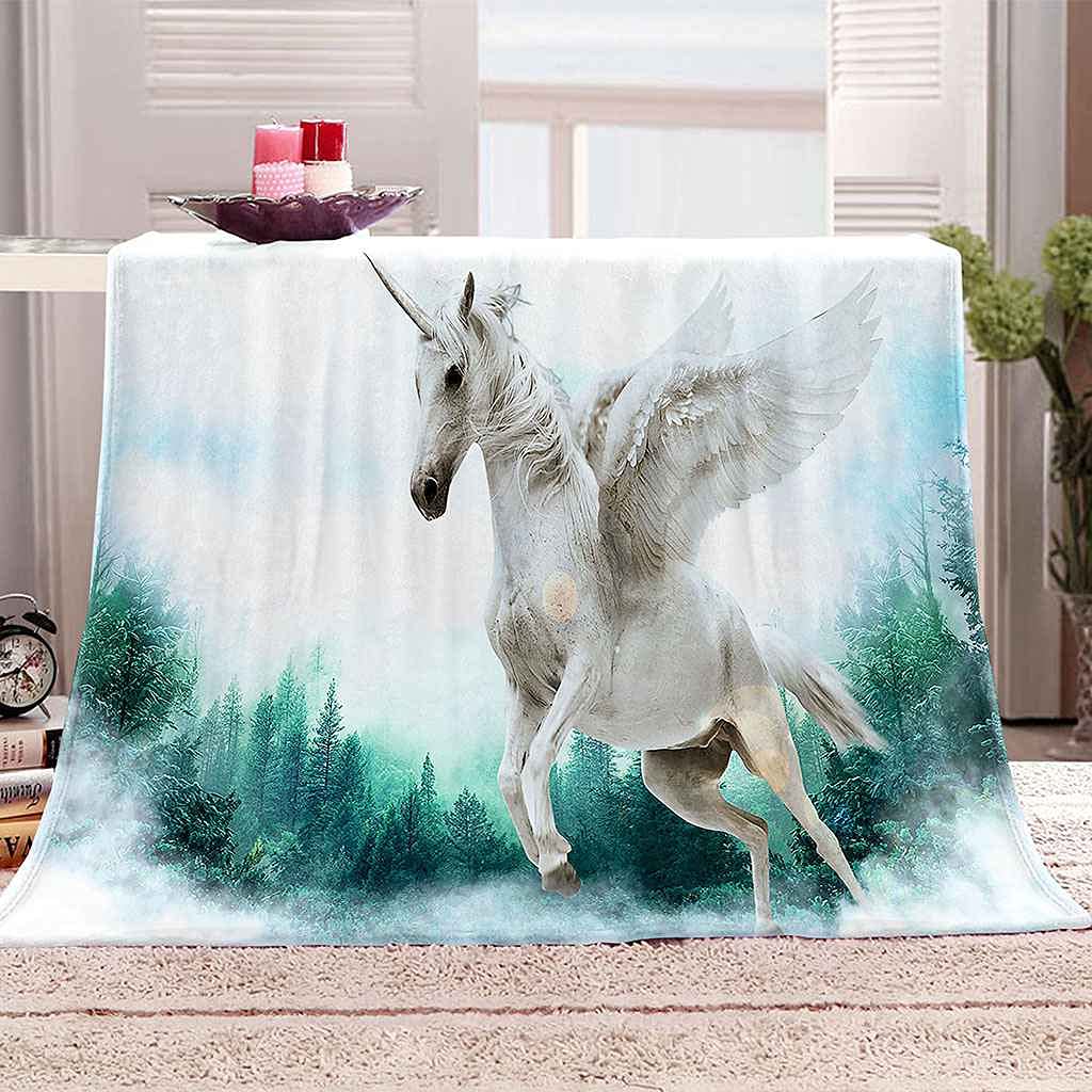 Couverture animal ange cheval plaid flanelle 150x200cm une idée cadeau douce