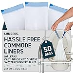 Lunderg Commode Liners - Value Pack 50 Count Universal Fit - Medical Grade Bedside Commode Liners Disposable for Adult Commode Chair, Portable Toilet Bags or Camping Toilet Bags