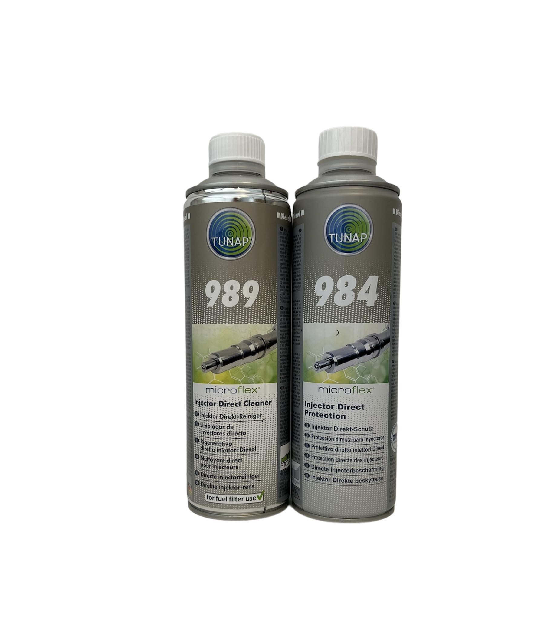 Kit 989+984 500ML Limpiador y regenador de Sistema Combustible Diesel
