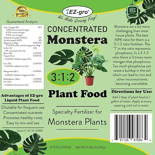 Miniatura 3 de EZ-gro - Alimento líquido profesional para plantas Monstera  Proporción 312 de fertilizante concentrado para plantas de interior para tu planta