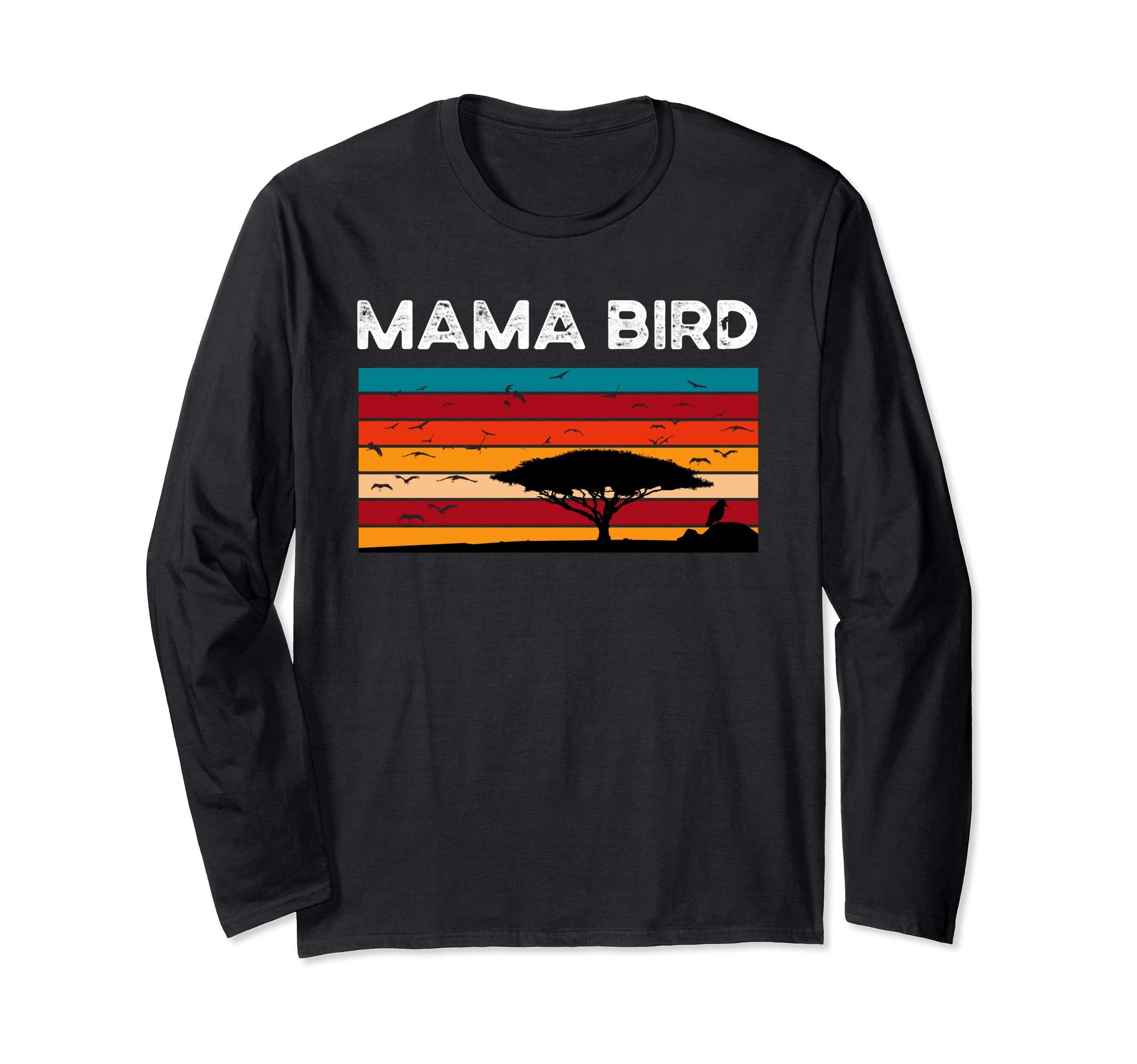 Bird Enthusiasts Flying Migrating birds retro Mama bird Long Sleeve T-Shirt